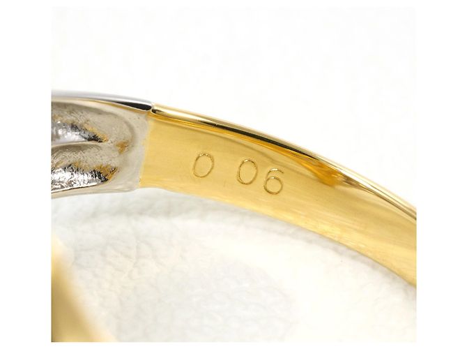Autre Marque Anello fede in platino PT850 e oro giallo 18K con diamante D'oro - vista 5
