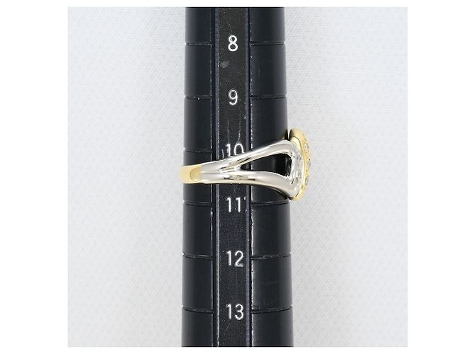 Autre Marque Anello fede in platino PT850 e oro giallo 18K con diamante D'oro - vista 7