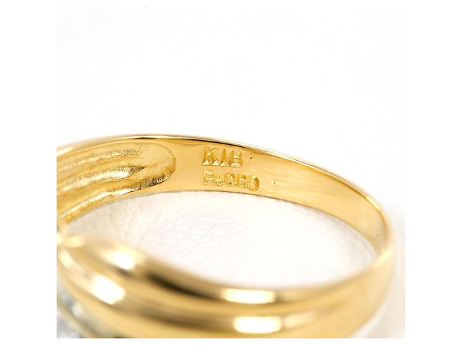 Autre Marque Anello fede elegante in platino e oro giallo D'oro - vista 4