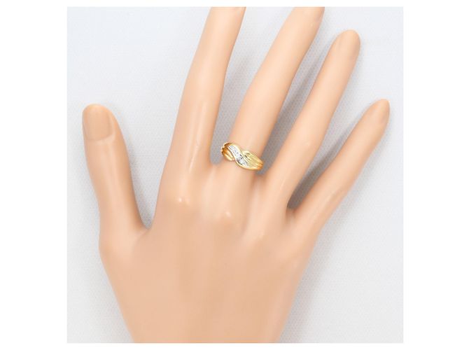 Autre Marque Anello fede elegante in platino e oro giallo D'oro - vista 6