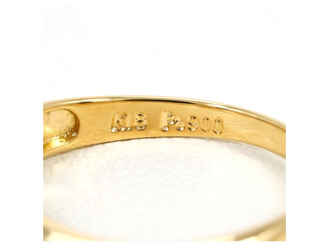Autre Marque Anello fede in platino e oro giallo con diamante D'oro - vista 4