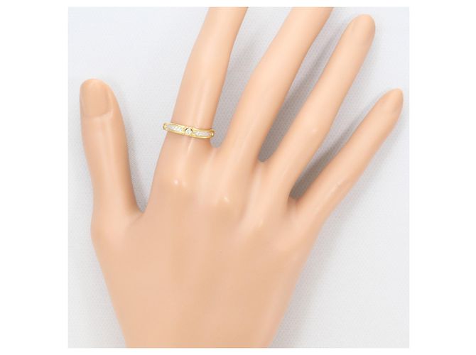 Autre Marque Anello fede in platino e oro giallo con diamante D'oro - vista 6