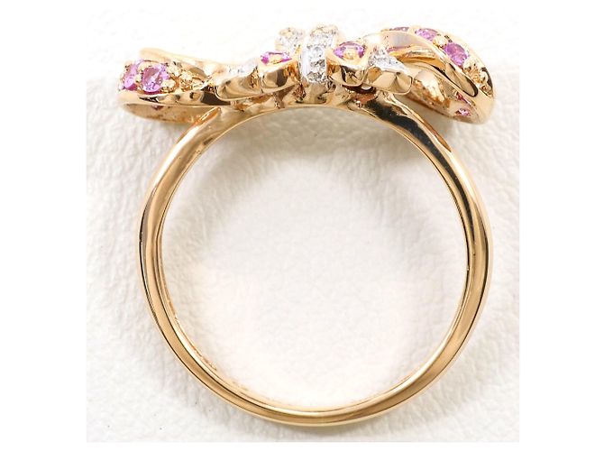Autre Marque 10K Roségold Bandring mit Diamant und Saphir Pink Golden - Ansicht 2