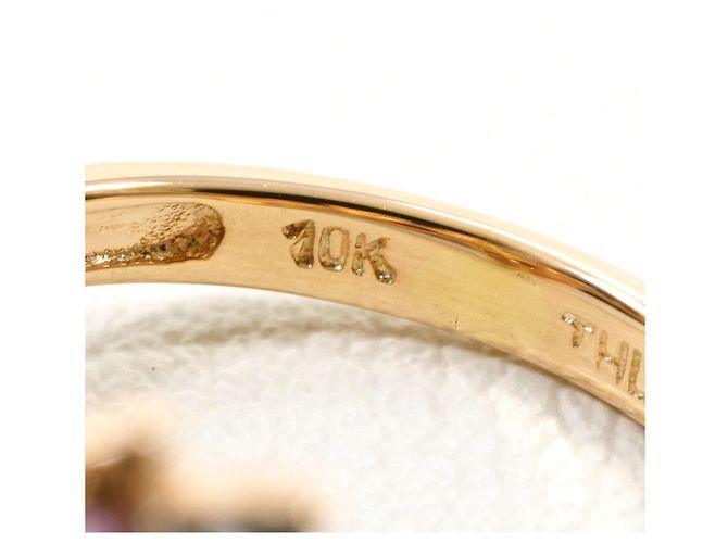 Autre Marque 10K Roségold Bandring mit Diamant und Saphir Pink Golden - Ansicht 4