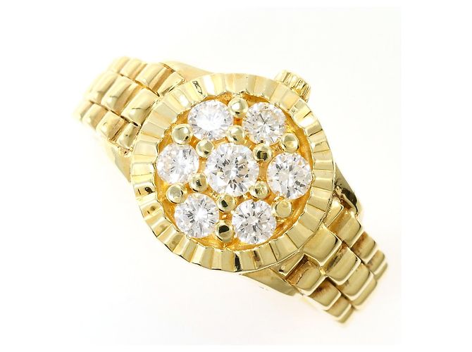 Autre Marque Ringband aus 14K Gelbgold mit Diamant Golden - Ansicht 2