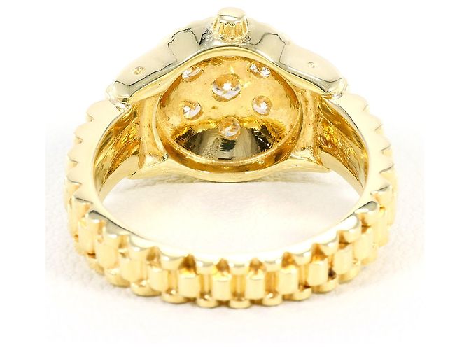 Autre Marque Ringband aus 14K Gelbgold mit Diamant Golden - Ansicht 5