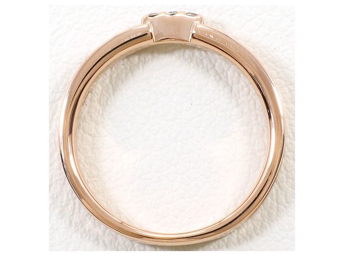 Autre Marque Anello a fascia in oro rosa 10K con diamante D'oro - vista 2