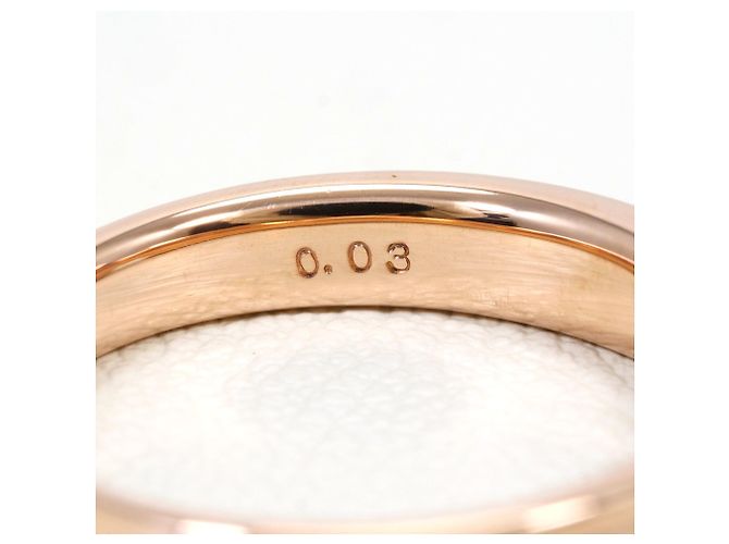 Autre Marque Anello a fascia in oro rosa 10K con diamante D'oro - vista 5