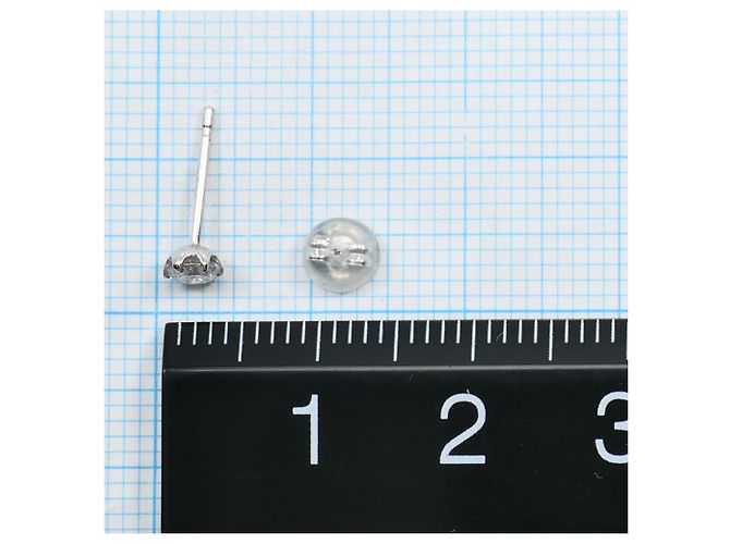 Autre Marque PT900 Platin Diamant-Stecker-Ohrringe - Ansicht 3