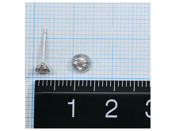 Autre Marque PT900 Platin-Stecker mit Diamanten - Ansicht 3