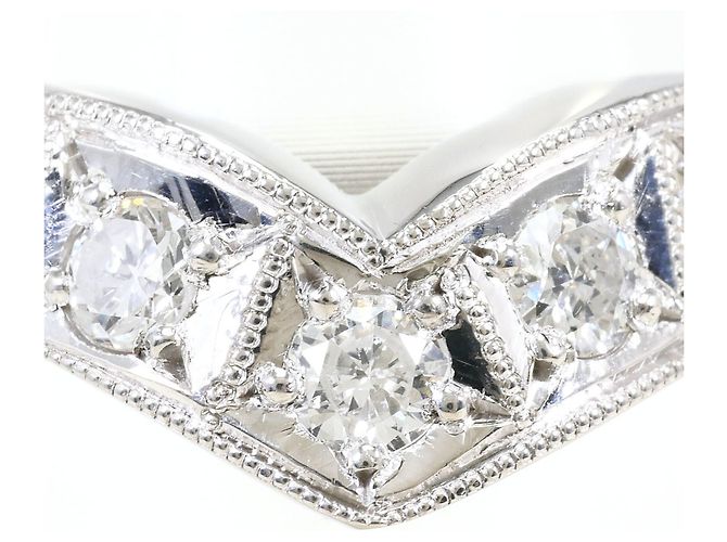 Autre Marque PT900 Platin-Ehering mit Diamant - Ansicht 2