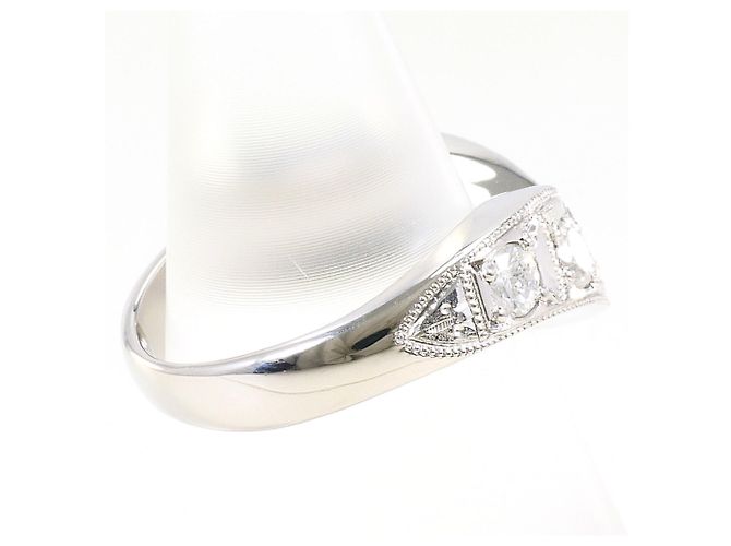 Autre Marque PT900 Platin-Ehering mit Diamant - Ansicht 3