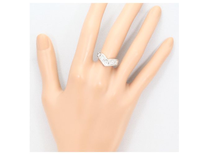 Autre Marque PT900 Platin-Ehering mit Diamant - Ansicht 7