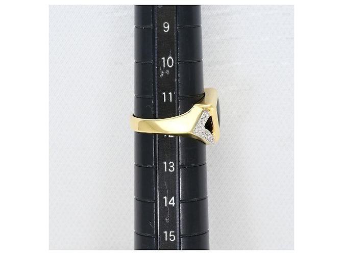 Autre Marque Anello a fascia in oro 18K con diamante e onice D'oro - vista 7