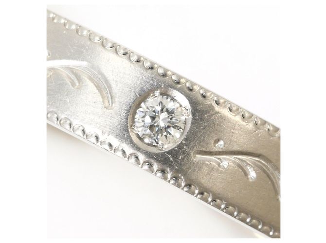 Autre Marque Anello fede in platino 900 con diamante e zaffiro - vista 2