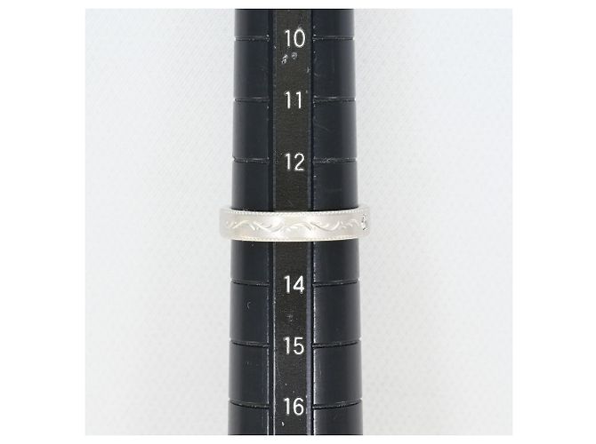 Autre Marque Anello fede in platino 900 con diamante e zaffiro - vista 7