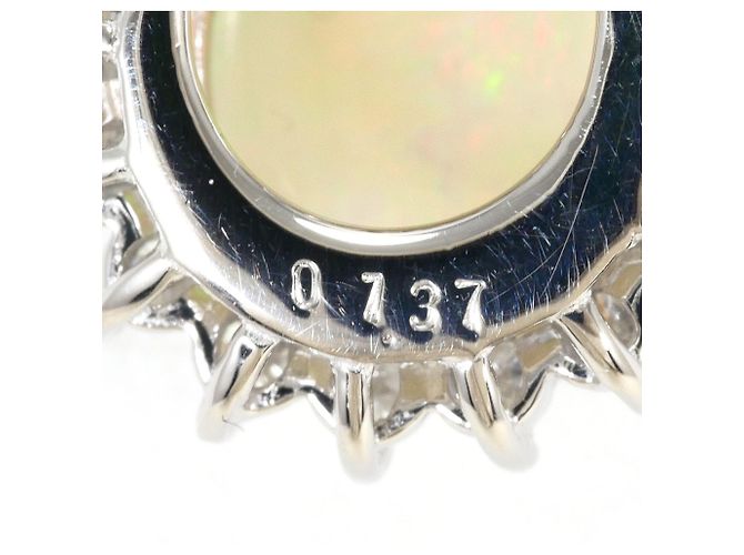 Autre Marque Platin-Halskette mit Opal und Diamanten - Ansicht 6