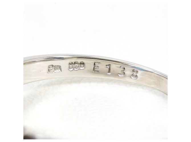 Autre Marque Anel aliança de platina com esmeralda e diamante - vista 5