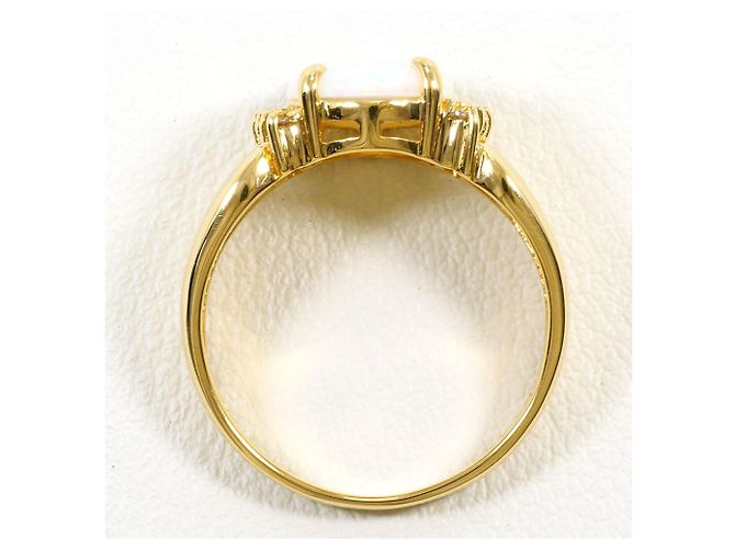 Autre Marque Bandring aus 18K Gelbgold mit Opal und Diamant Golden - Ansicht 4