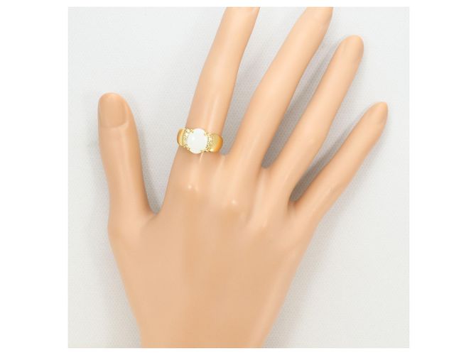 Autre Marque Bandring aus 18K Gelbgold mit Opal und Diamant Golden - Ansicht 8