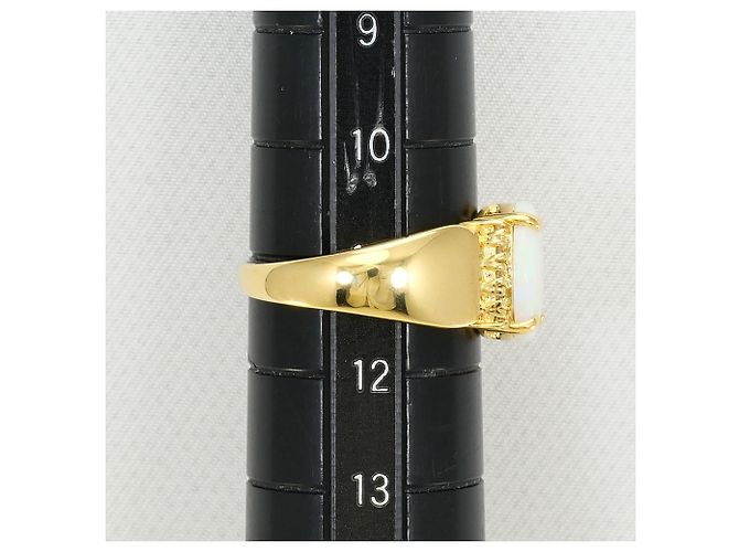 Autre Marque Bandring aus 18K Gelbgold mit Opal und Diamant Golden - Ansicht 9