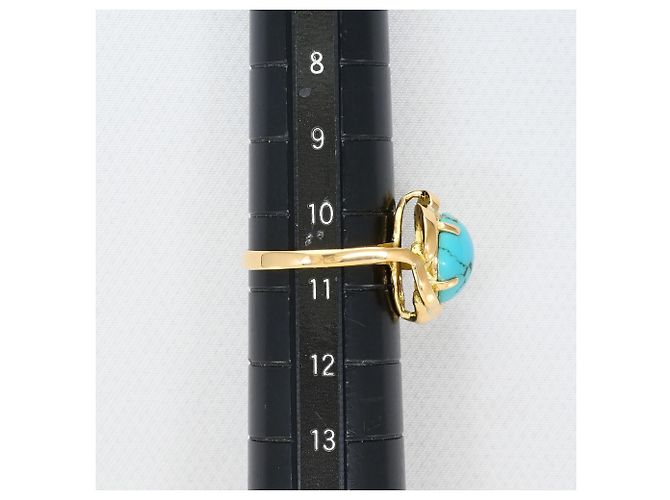 Autre Marque Ringband aus 20K Gelbgold mit Türkis Golden - Ansicht 7