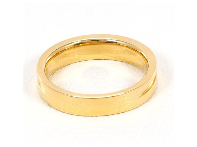 Autre Marque Anello a fascia in oro giallo 18K con pietra naturale D'oro - vista 3