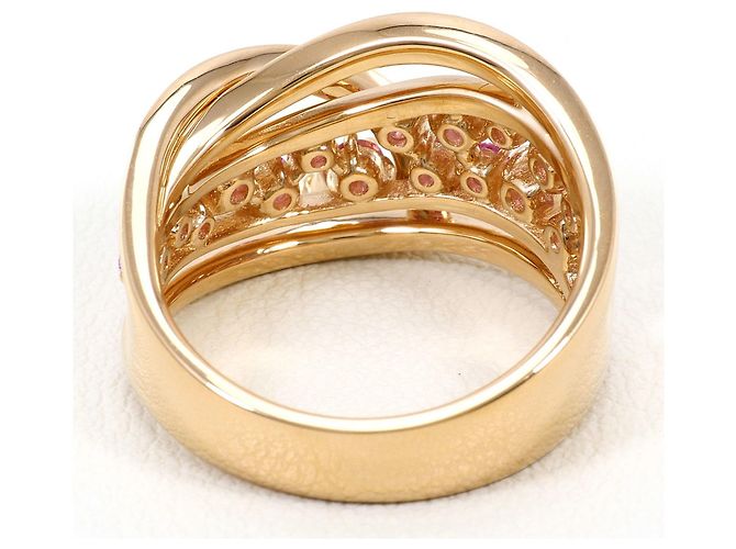 Autre Marque Ehering aus 18K Roségold mit Saphir und Diamant Golden - Ansicht 4