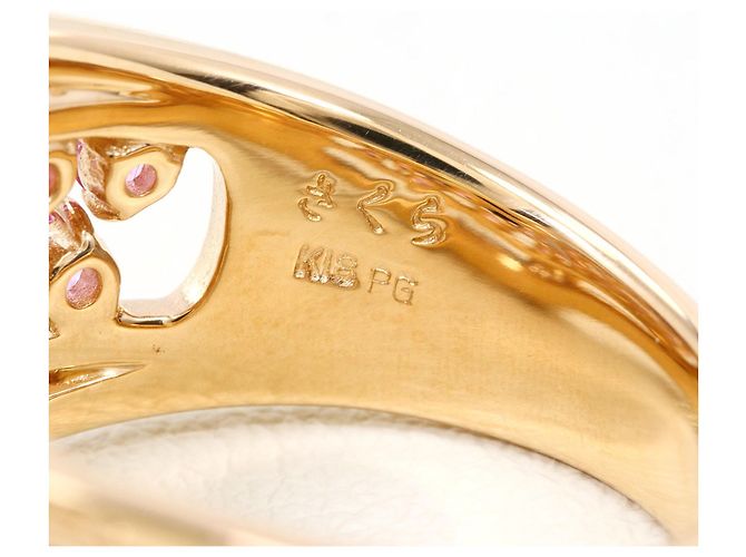 Autre Marque Ehering aus 18K Roségold mit Saphir und Diamant Golden - Ansicht 5