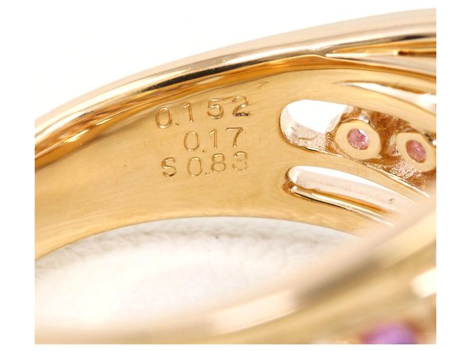 Autre Marque Ehering aus 18K Roségold mit Saphir und Diamant Golden - Ansicht 6