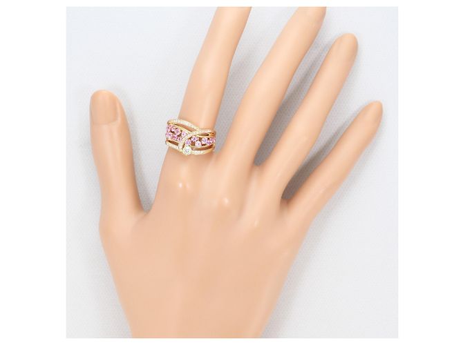 Autre Marque Ehering aus 18K Roségold mit Saphir und Diamant Golden - Ansicht 7