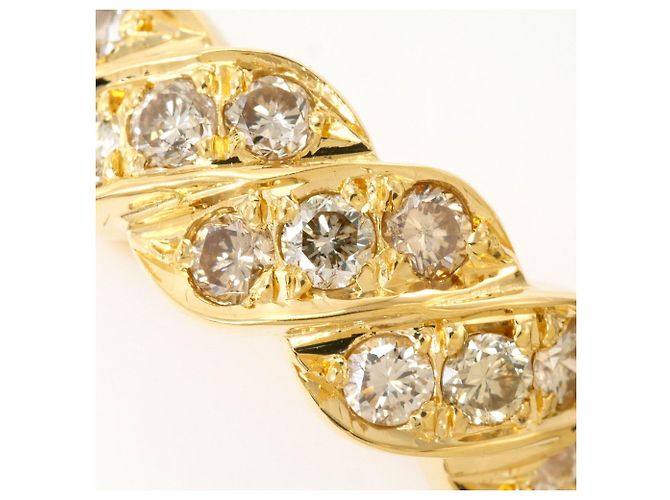 Autre Marque Anello a fascia in oro giallo 18K con diamante brown Marrone D'oro - vista 2
