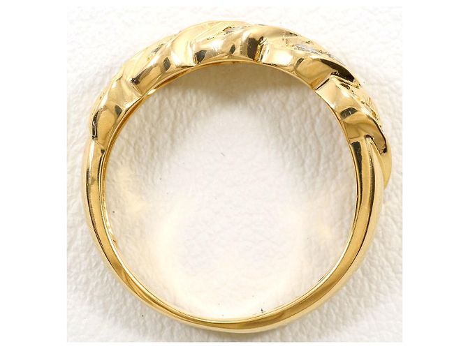 Autre Marque Anello a fascia in oro giallo 18K con diamante brown Marrone D'oro - vista 3