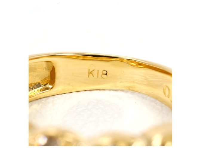 Autre Marque Anello a fascia in oro giallo 18K con diamante brown Marrone D'oro - vista 5
