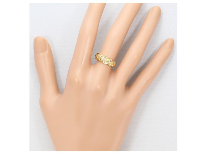 Autre Marque Anello a fascia in oro giallo 18K con diamante brown Marrone D'oro - vista 7