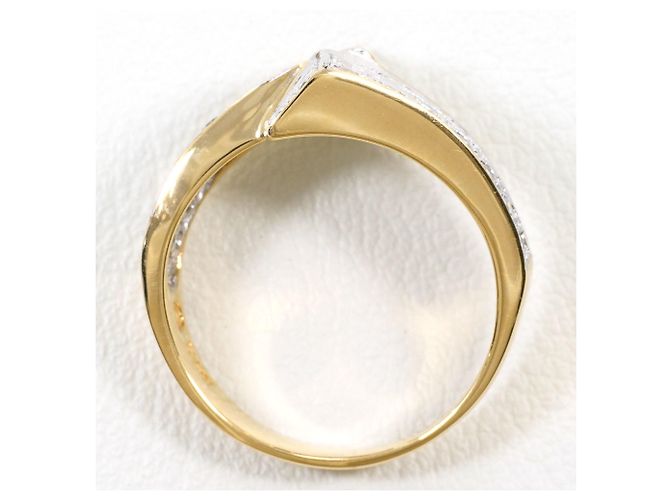 Autre Marque Goldbandring 14K mit Cubic Zirconia Golden - Ansicht 2