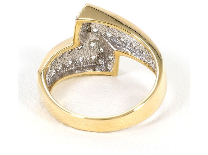 Autre Marque Goldbandring 14K mit Cubic Zirconia Golden - Ansicht 3