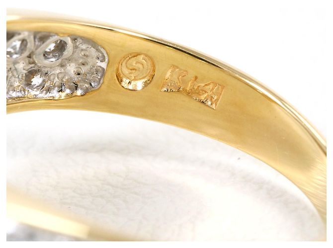 Autre Marque Goldbandring 14K mit Cubic Zirconia Golden - Ansicht 4