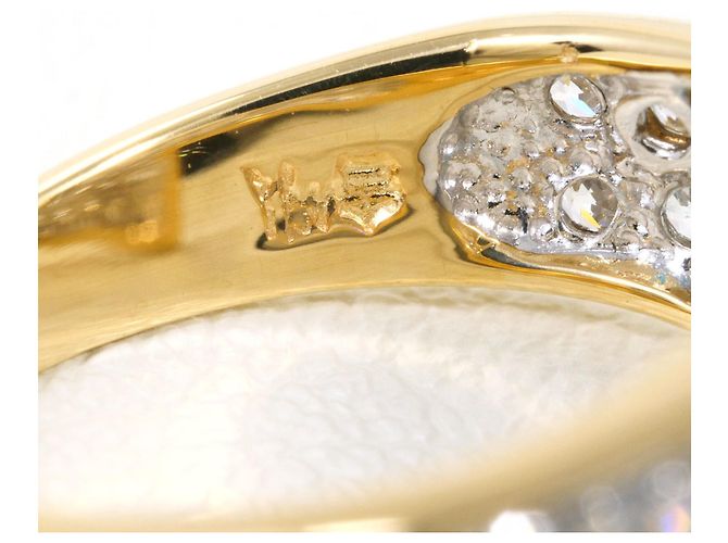 Autre Marque Goldbandring 14K mit Cubic Zirconia Golden - Ansicht 5