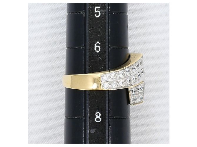 Autre Marque Goldbandring 14K mit Cubic Zirconia Golden - Ansicht 7