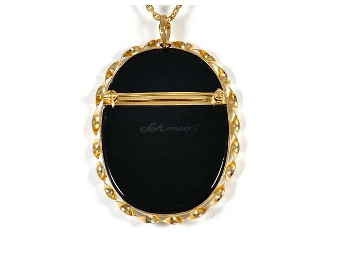 Autre Marque Collana in oro giallo 18K con cammeo in pietra D'oro - vista 3