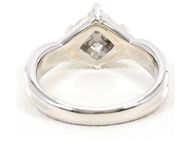 Autre Marque Anel aliança de platina com diamante - vista 4