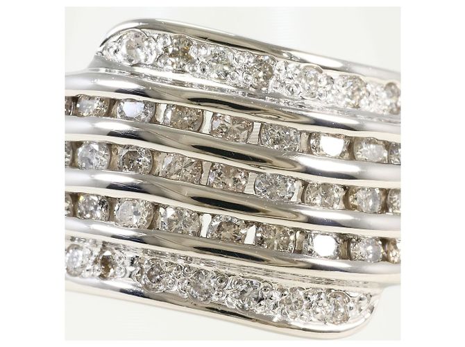 Autre Marque Anello fede in platino e diamanti - vista 2