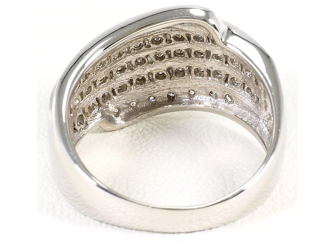 Autre Marque Anello fede in platino e diamanti - vista 4