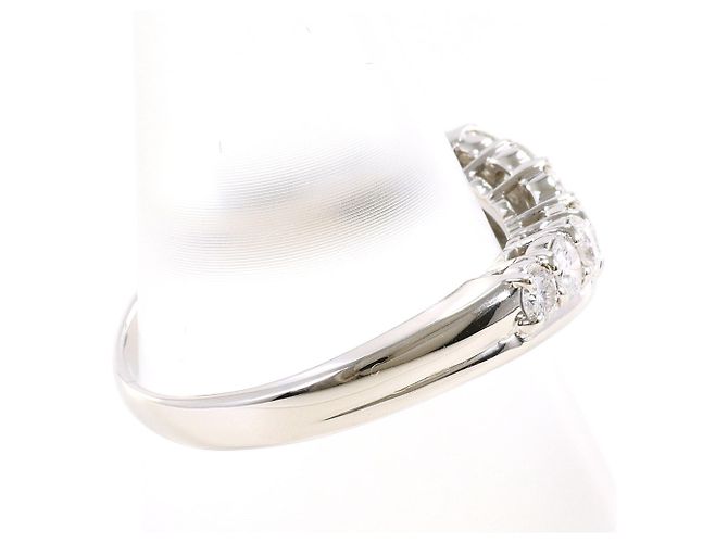 Autre Marque Anel aliança de platina com diamante - vista 3