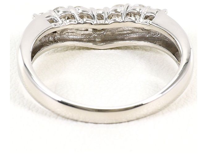 Autre Marque Anel aliança de platina com diamante - vista 4