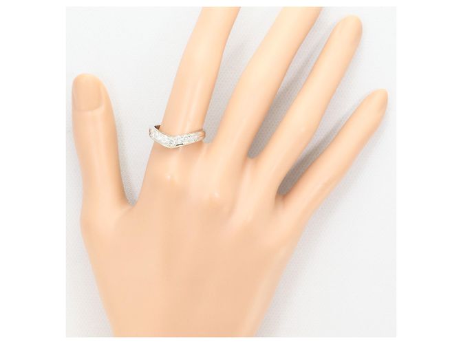 Autre Marque Anel aliança de platina com diamante - vista 7