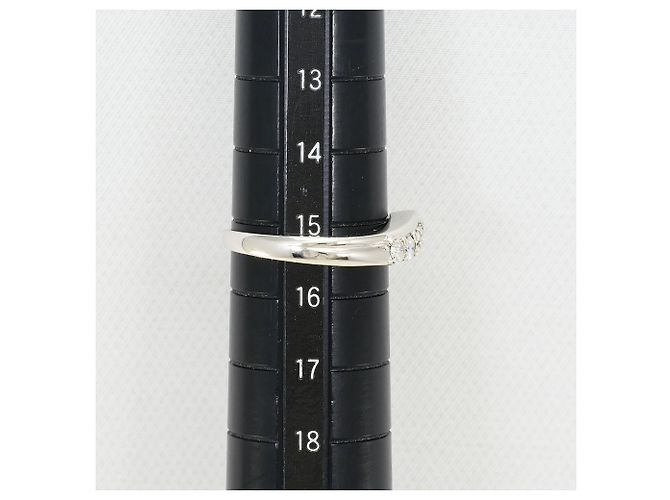 Autre Marque Anel aliança de platina com diamante - vista 8