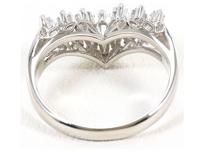 Autre Marque Anello fede in platino e diamanti - vista 4