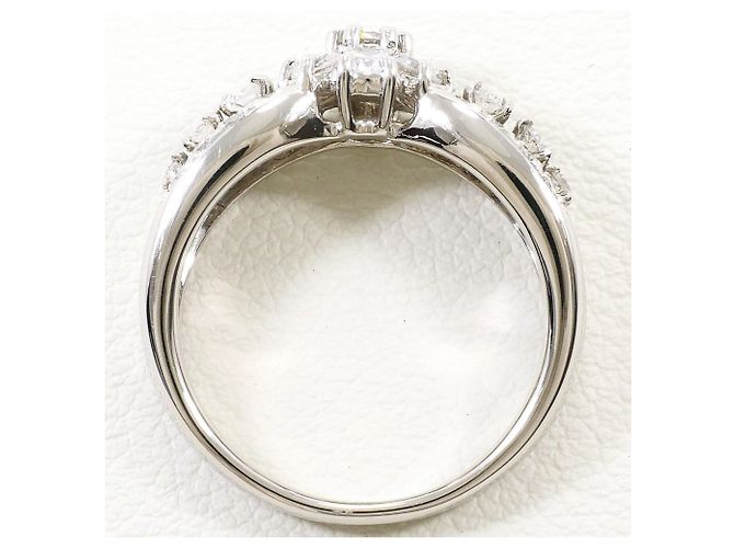 Autre Marque Anello fede in platino e diamanti - vista 3